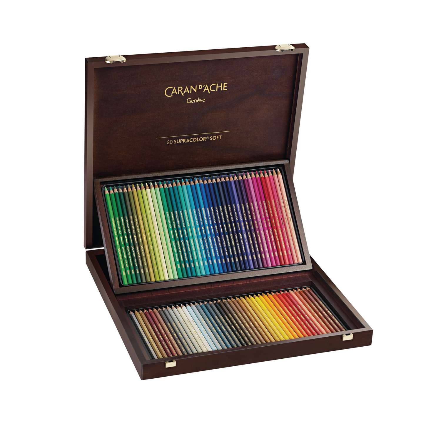 CARAN D'ACHE® SUPRACOLOR® Soft Aquarelle, Holzkoffer mit 80